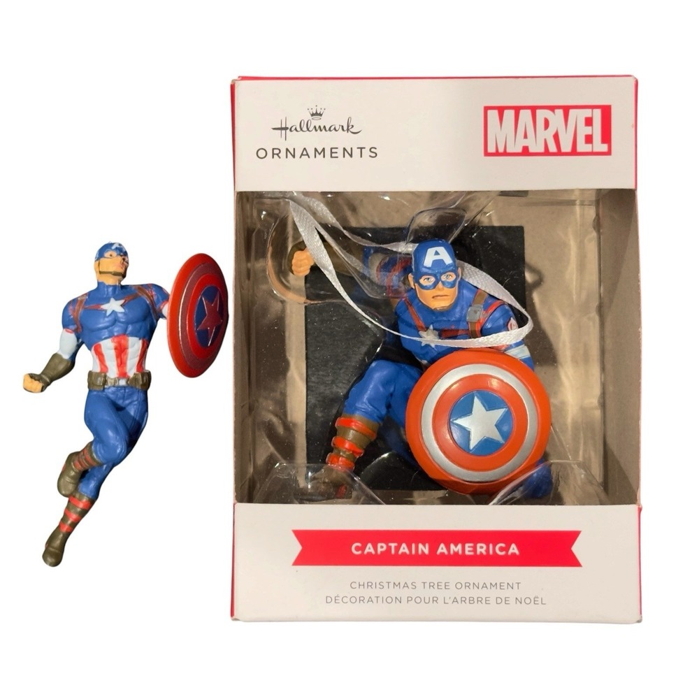 Hallmark Marvel Avengers Captain‎ America Christmas Ornament Lot Of 2